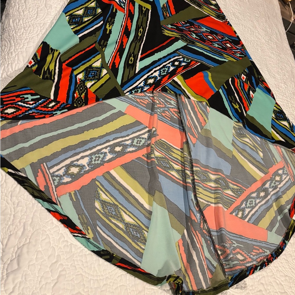 Snap Multicolor Long Patterned Dress, open back Large - Picture 3 of 8